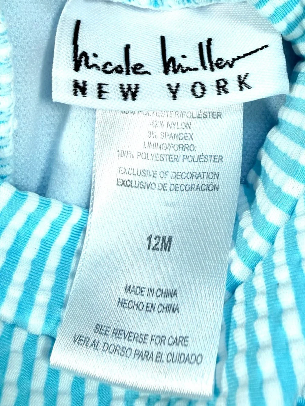 NICOLE MILLER NEW YORK Baby Girls' Floral Seersucker Ruffle One Piece Preppy 12M